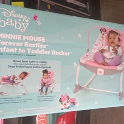 Bright stars Minnie Mouse 2in1 Vibrating Infant to Toddler Rocking Chair