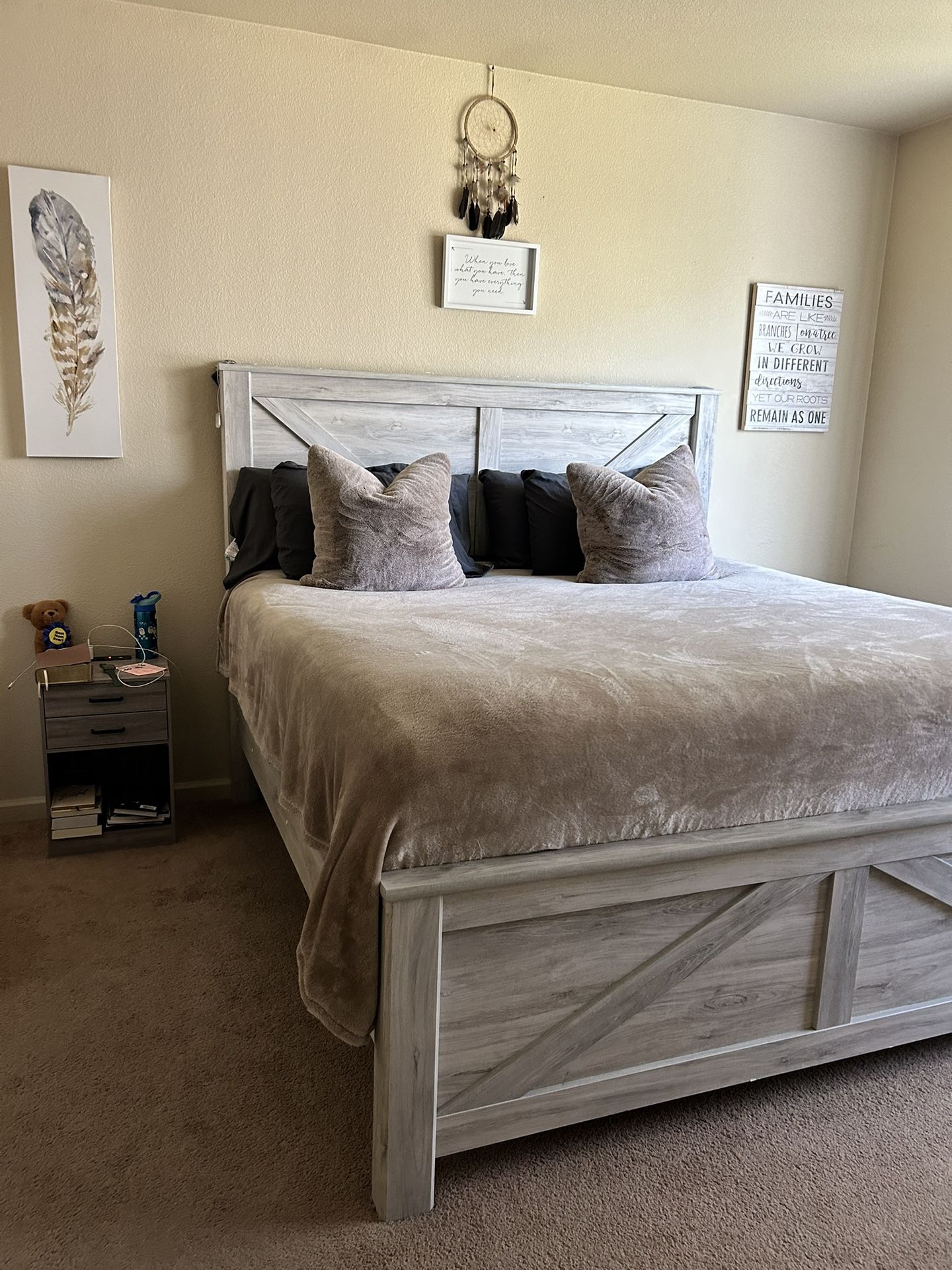Ashley King Bed Frame And Box Springs