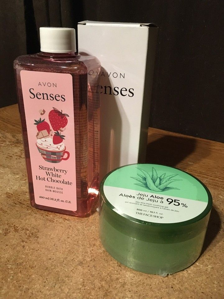 Avon Senses Bubble Bath Strawberry White Hot Chocolate And JEJU Allo The Face Shop