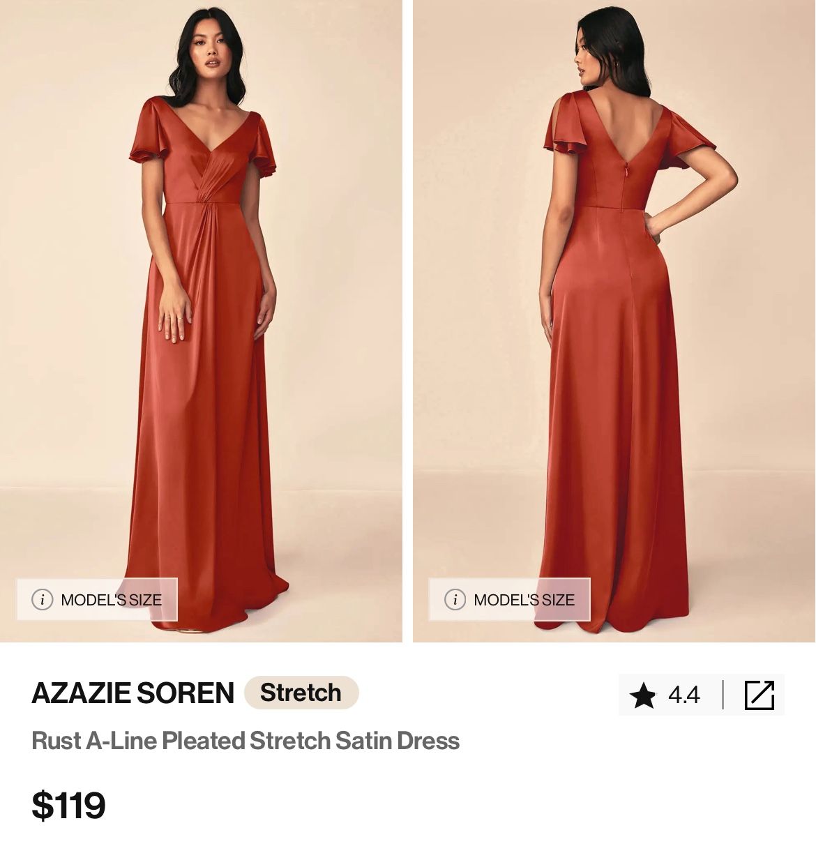 Azazie Satin Dress/Bridesmaids Dress