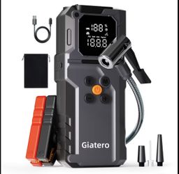 Premium Emergency Jump Starter With Air Pump Power Bank Cars Trucks Vans Motorcycles New