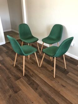 Modern Green Velvet Dining Chair Set of 4