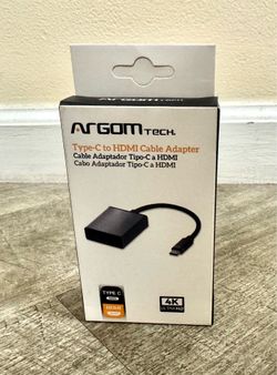 ArgomTech USB-C to HDMI Adapter - 4K Ultra HD Video Cable Converter (6-Inch / 15cm), Plug & Play, Model ARG-CB-0060 - Brand New in Box