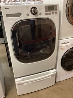 LG 7.4 cu.ft. Ultra Large Capacity Electric Dryer with Pedestal Storage Drawer and Steam