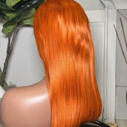 Lily ginger human hair  blend wig