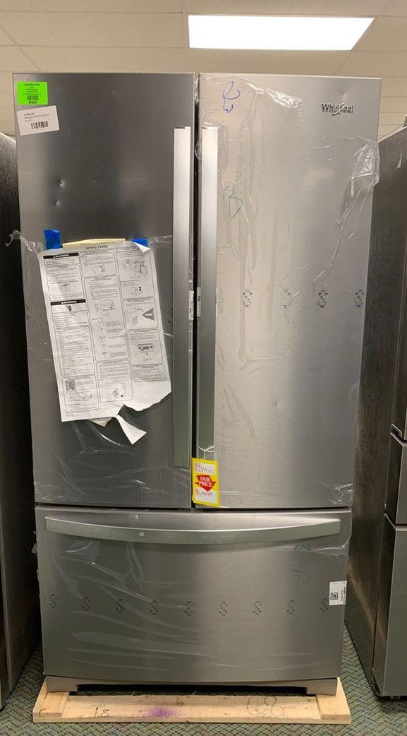 Whirlpool French Door refrigerator New stainless steel Comes with Warranty TYZQ
