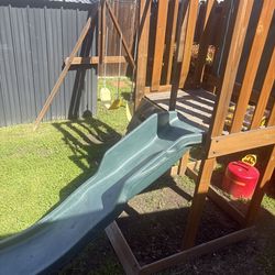 Kids swing set with slide