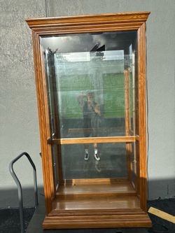 Pulaski Oak Lighted Curio Display Cabinet Showcase READ DESCRIPTION