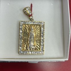 14k Religious Pendant Cz   16.6g