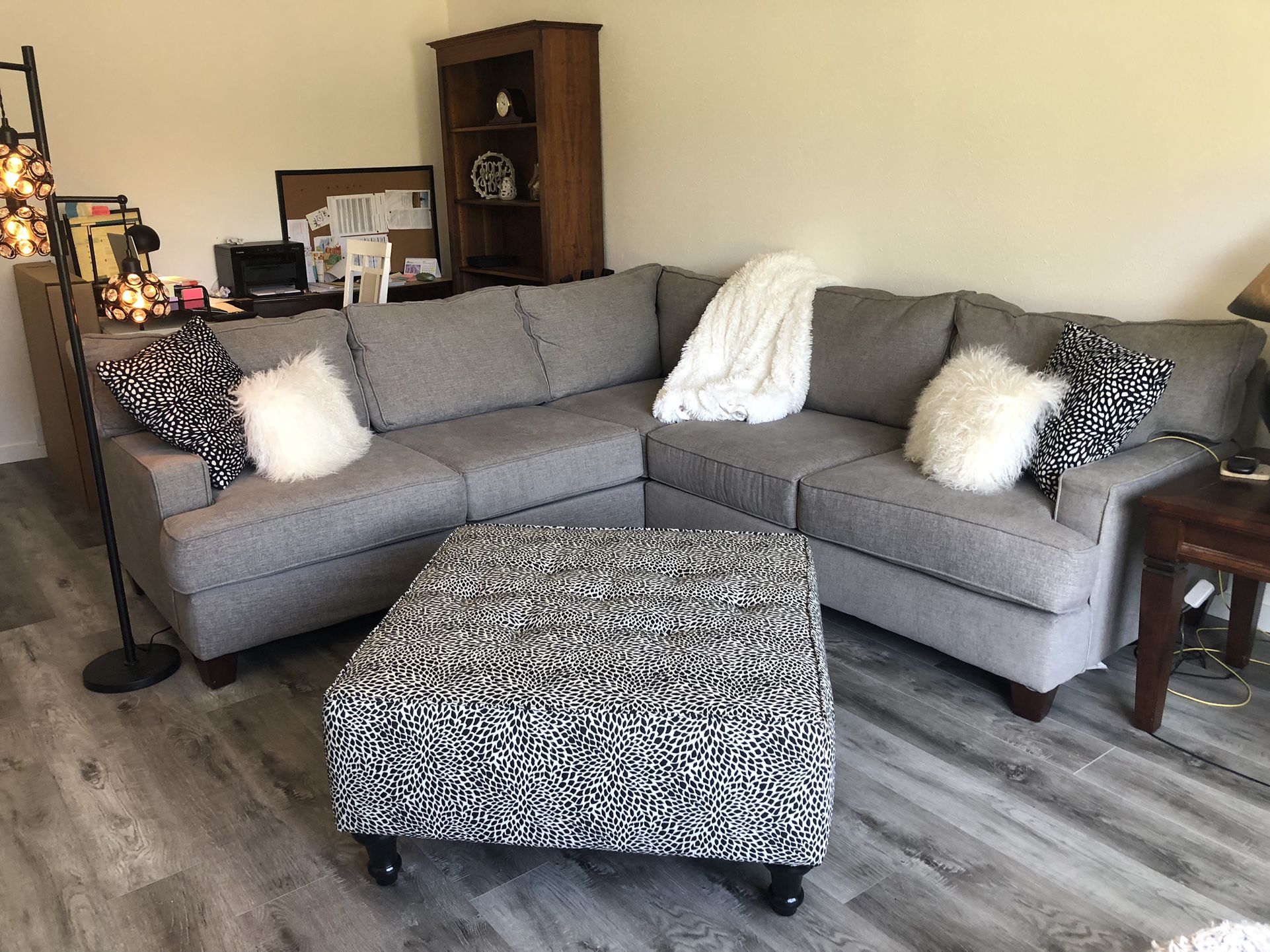Gray Fabric Sectional Couch
