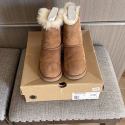 Girls UGG BAILEY BOW MEILANI Chestnut PINK POLKA DOTS Boots 