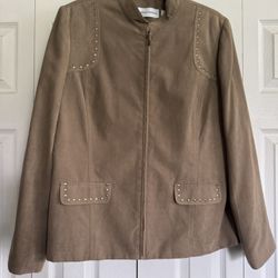 Alfred Dunner, Suede Jacket, sz 12, Beige