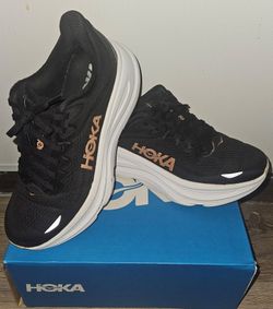 Hoka Running Sneakers Black and Rose Gold