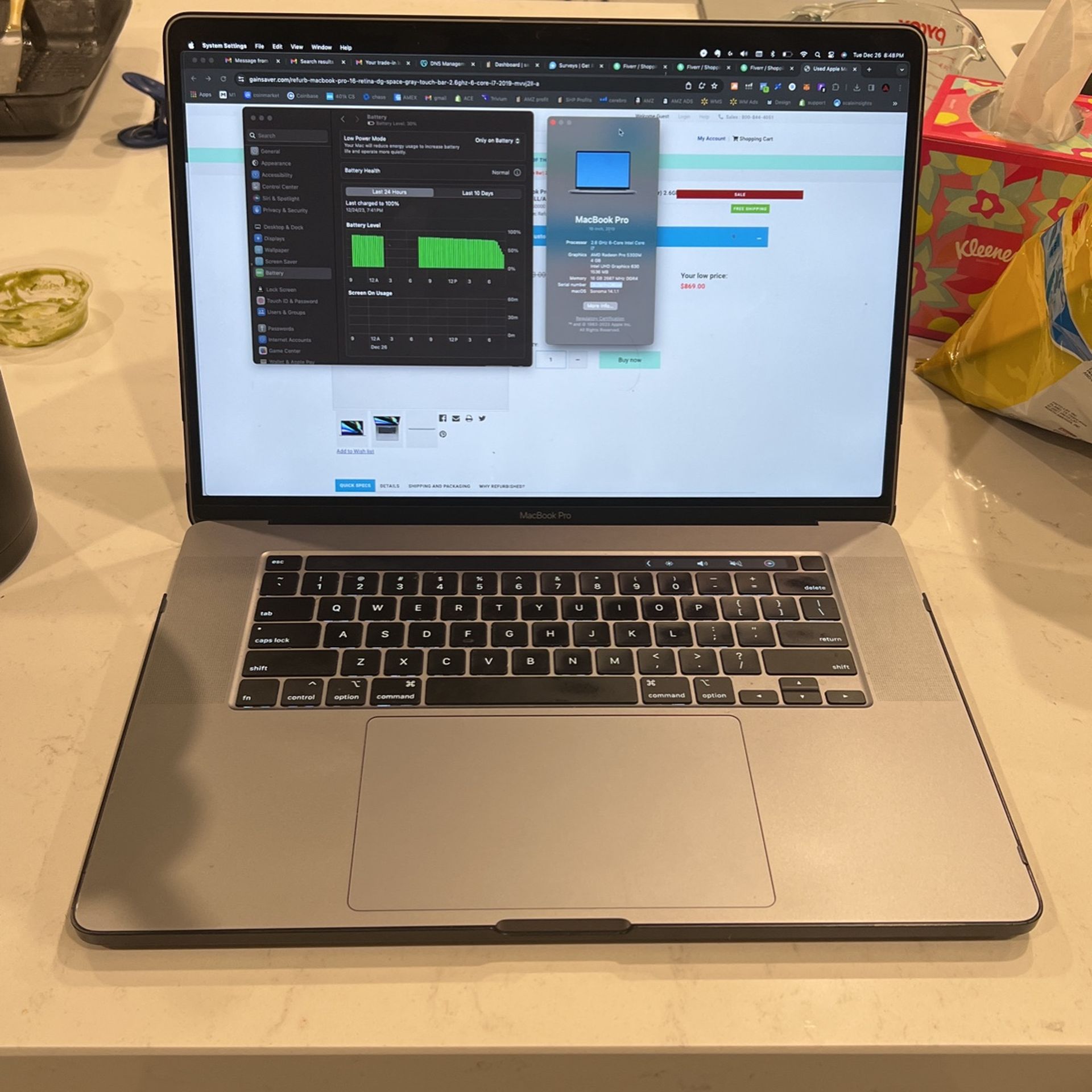 2019 Macbook Pro 16 -inch (retina DG, Space Grey, Touch Bar)