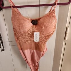 Windsor Peachy Pink Lace Bodysuit