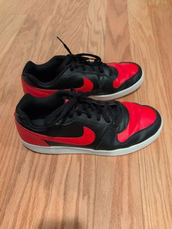 Men's Size 12- Nike Ebernon Low Black Habanero Red