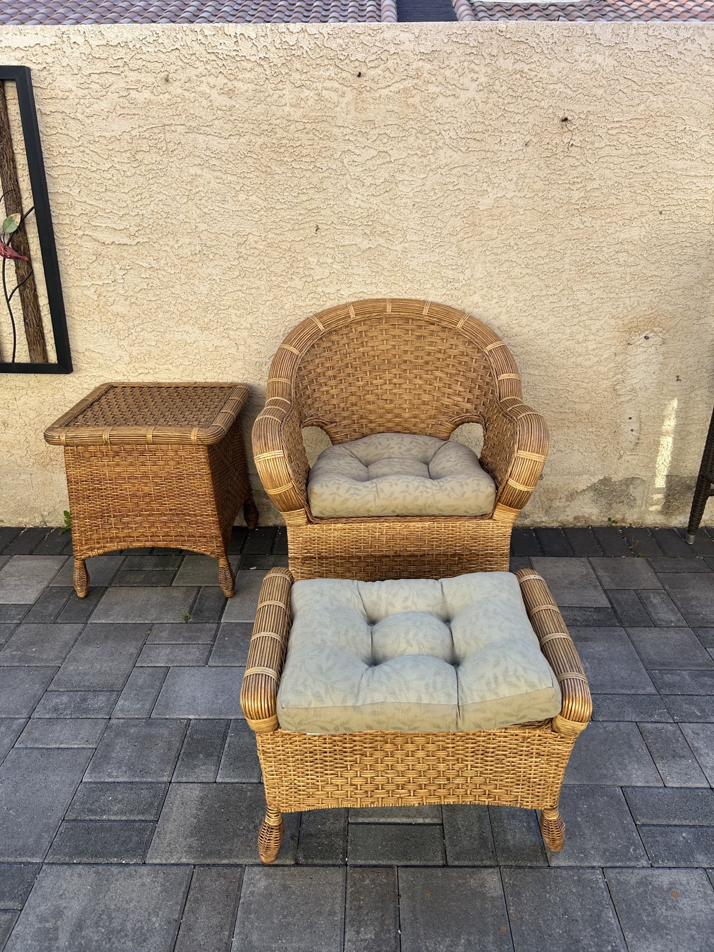 Vintage Rattan Armchair Set