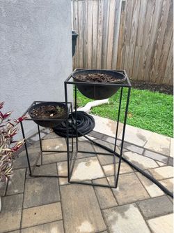 Set of Two Iron Planters