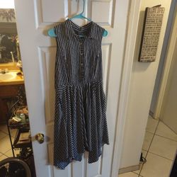 Women's Dress Navy Blue And White