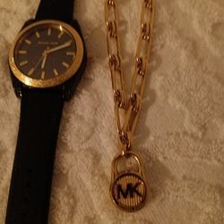 Mk Watch and Necklace 