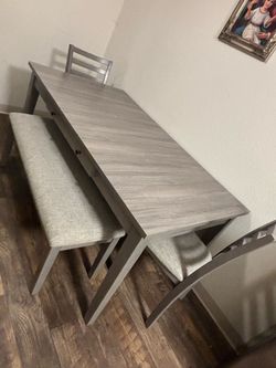 Gray Dining table set 6 pieces