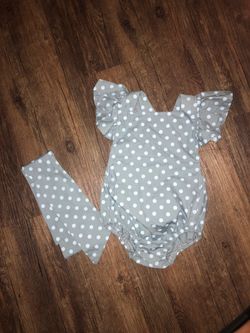 Blue pooka dot romper