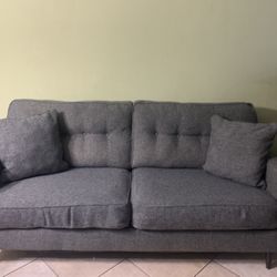Grey sofa fabric long is 73 wide 37