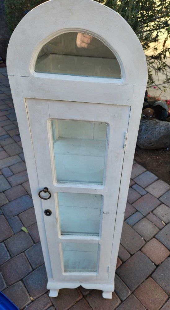 Vintage White Cabinet Shelf 4.1 X 1.1