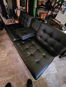 Black recliner sofa