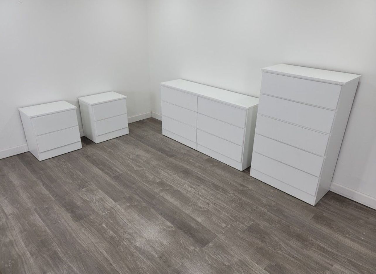 Dresser , Chest And 2 Nightstands - Cómoda, Gavetero Y 2 Mesitas De Noche