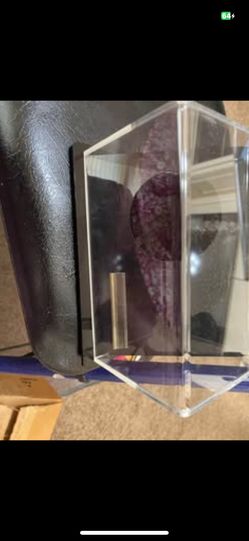 Acrylic Baseball Display Case for Ball and Cards Clear my L Ball Holder Rin.. 7”Lx4”Hx5”W