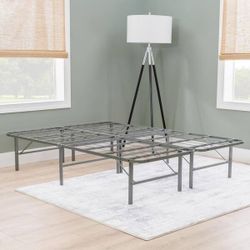 Gray Metal Frame Full Folding Platform Bed