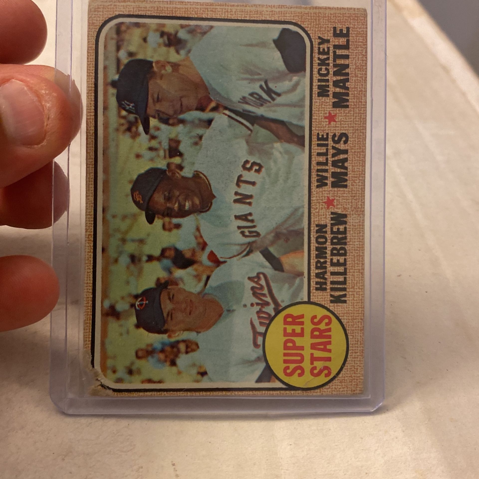 1 Topps Super St1968 Topps Super Stars Baseball Harmon Killebrew Willie Mays Mickey Mantle Card #490