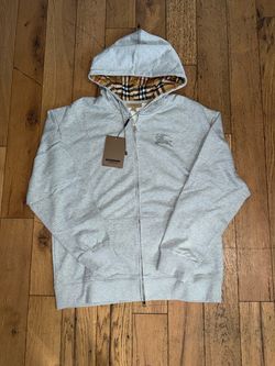 Grey Burberry zip up hoodie