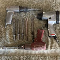 Three Air Impact Tools Chisels Wrench 