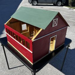 Wooden Crafted Miniature Barn Horse Stable Doll House!  26x25x20in
