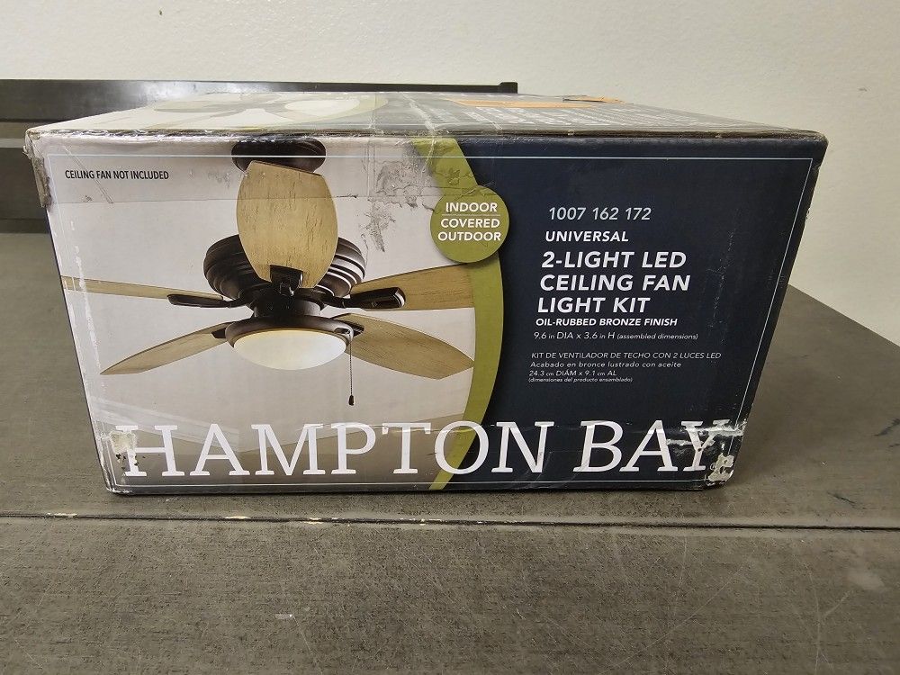 Hampton Bay 2-Light LED Ceiling Fan LIGHT KIT ONLY Oil- Rubbed Bronze Finish