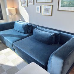 Rove Concepts Modular Sofa – Blue Performance Velvet