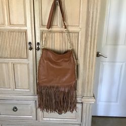 Cute Brown Fringe Purse By Signature/Studio
