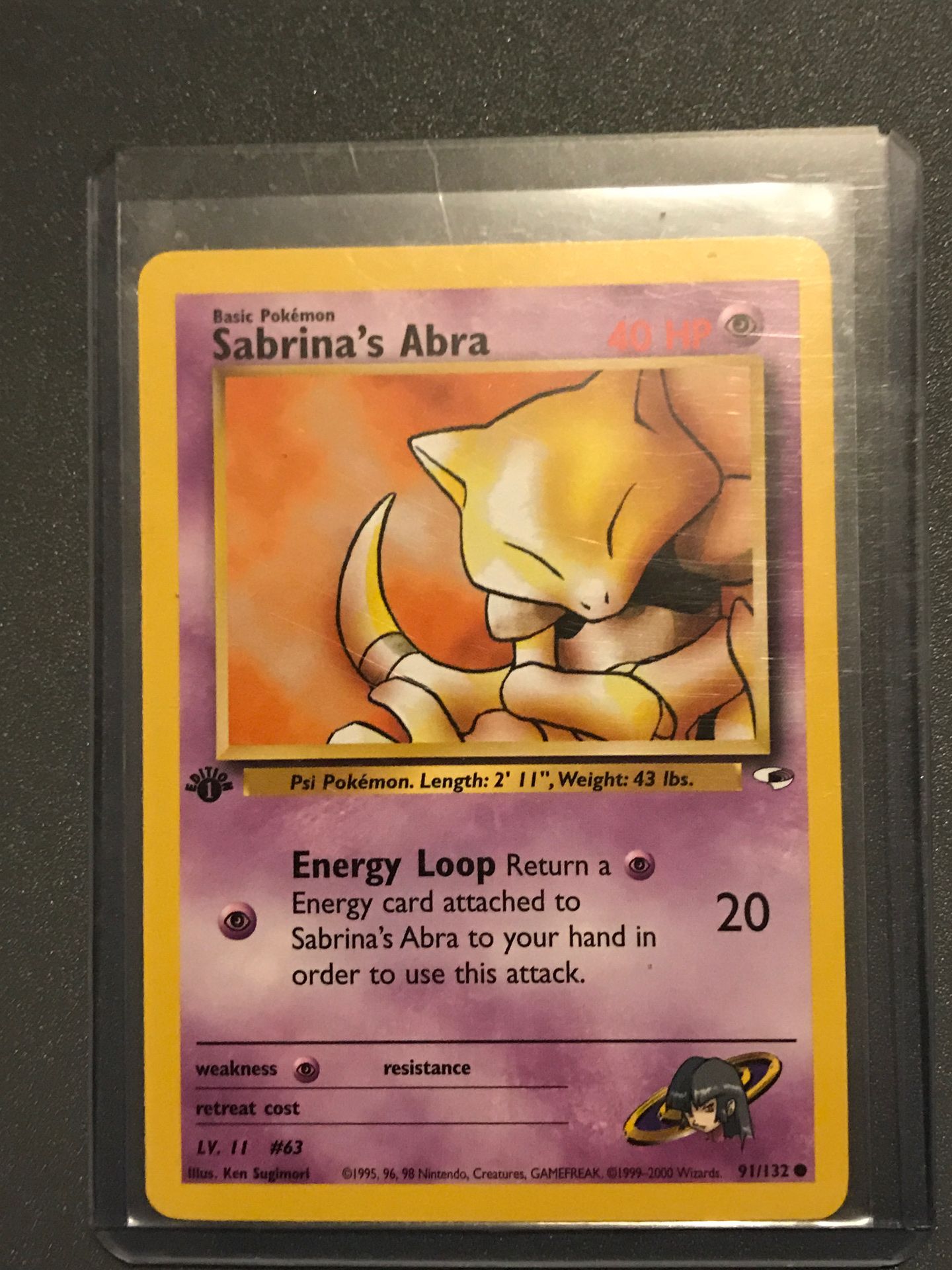 SABRINA’S ABRA - 1st Edition Gym Heroes - 91/132 - Common - Pokemon - NM