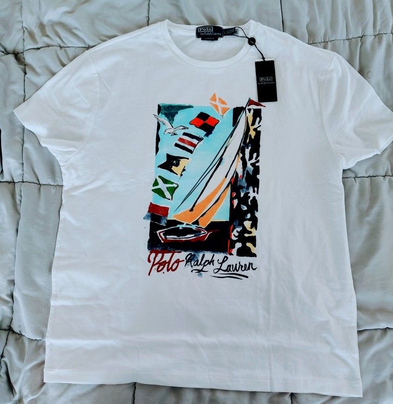 Ralph Lauren Polo Graphic T Shirt Size Large Classic Fit NWT