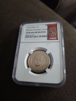NGC Gem Uncirculated Donald Trump $1 Coin 1(contact info removed)