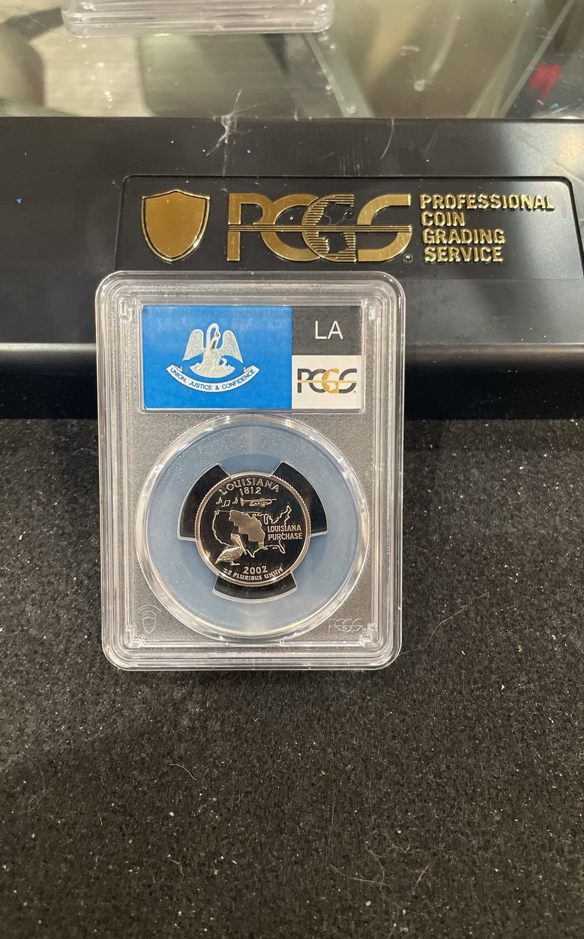 2002 S Gem Proof Louisiana State Quarter Graded At PR69 With A Deep Cameo S-4