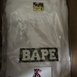 Bape White Box Logo Tee