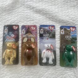 RARE *ERRORS* Mcdonalds TY Beanie Babies 1999 Complete Set of 4 Country Bears