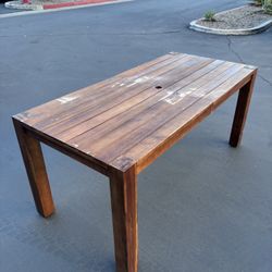 New Outdoor Patio Wooden Dining Table 69”x33” (have Scratches Need Work)
