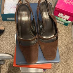 Suede Sling Back Heel