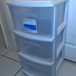 3 drawer plastic storage organizer on wheels 12" 14" 25" $15 FIRM