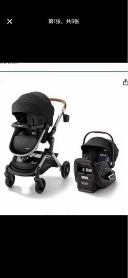 Graco Modes Nest 3-in-1 Travel System with SnugRide Turn & Slide - Carseat Stroller Combo with Rotating Rear-Facing Baby Car Seat, Adjustable Slide2Me