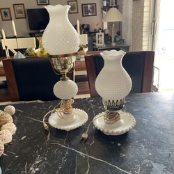 Vintage Milk Glass Lamps